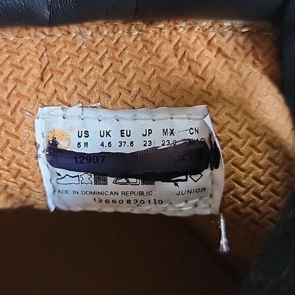 **HOST PICK** TIMBERLAND KIDS' 6” BLACK PREMIUM WATERPROOF CASUAL BOOTS, SIZE 5 - Picture 12 of 12